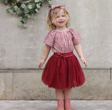 Christmas red Gingham Crop Top SS21