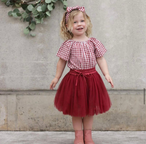 Christmas red Gingham Crop Top SS21