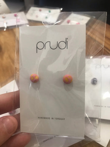 Pink & yellow kids earrings 1 pack