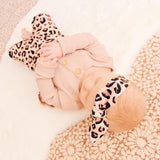 Blush Leopard Print Top Knot Headband