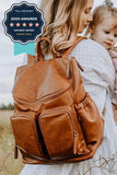 Faux Leather Nappy Backpack - Tan