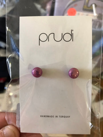 Purple sparkle kids earrings 1 pack