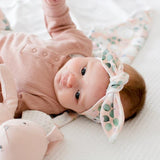 PEACH PEONY PRINT TOP KNOT HEADBAND