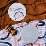 Rainbow Baby & Sage Reversible Milestone Cards