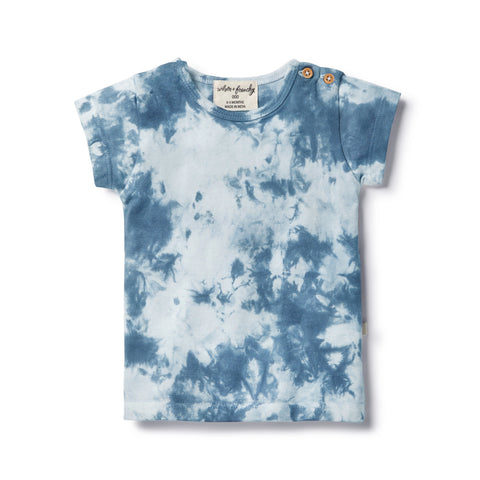 Whale Blue Organic Tie Dye Tee