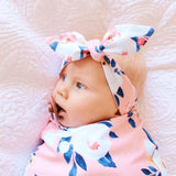 PEONY ROSE FLORAL TOP KNOT HEADBAND