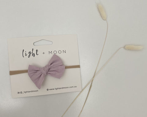 Lilac Embroidered Bow Headband