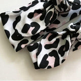 Baby Pink & Black Leopard Print Top Knot Headband