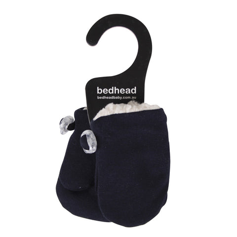 Fleecy Baby Mitten- Navy