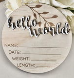 Classic Birth Announcement Disc- Natural