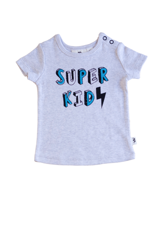 Super Kid Short Sleeve Tee- grey marle