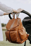 Faux Leather Nappy Backpack - Tan