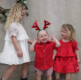 Christmas Pearl Tiered Ruffle Dress SS21