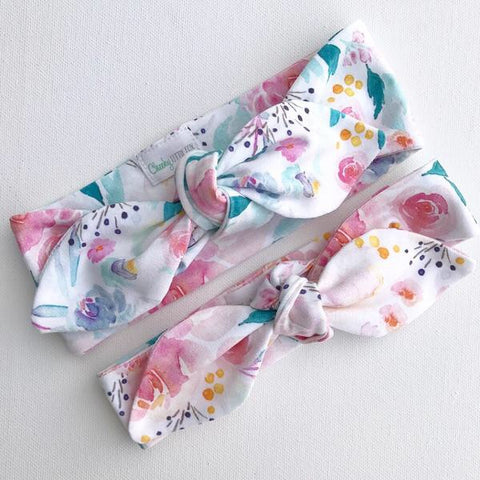 SUMMER FLORAL PRINT TOP KNOT HEADBAND