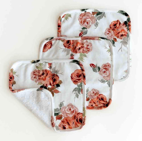 Rosebud Organic Wash Cloths - 3 Pack