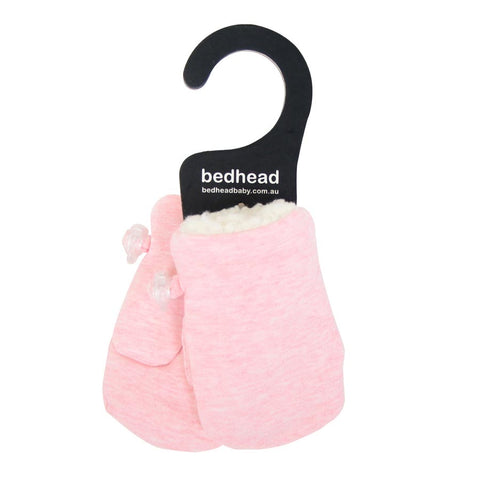 Fleecy Baby Mitten- pink marle