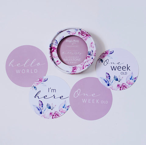 Lilac Skies & Butterfly LilC Reversible Milestone Cards