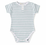 Sage Stripe Organic Short Sleeve Bodysuit SS22