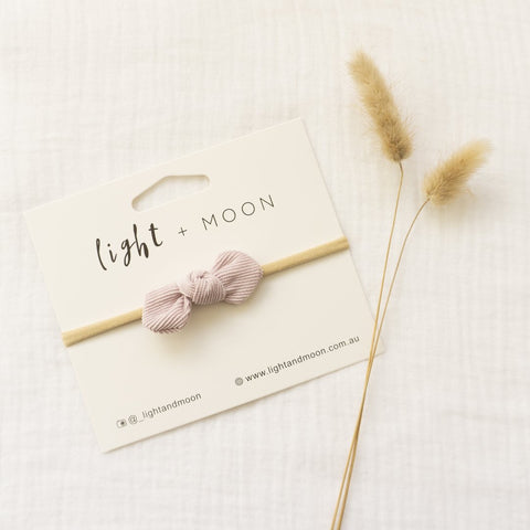 Lilac Mini Corduroy Bow Headband