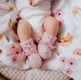 Pink Merino Wool Bonnet & Booties