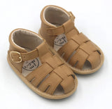 Zoe Sandal- Tan Wax Leather (enclosed toe)
