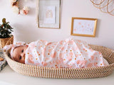 BLUSH BUBBLES PRINT TOP KNOT HEADBAND