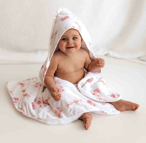 Ballerina Organic Hooded Baby Towel d