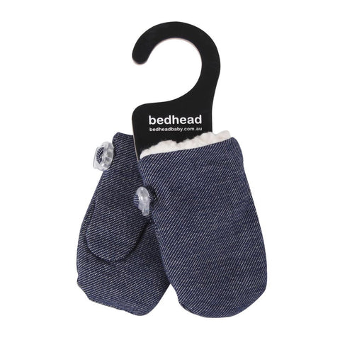 Fleecy Baby Mitten- Denim