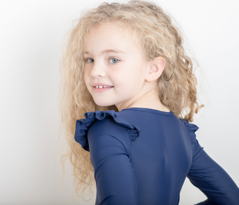 Ink L/S Frill Leotard- High Back Lycra