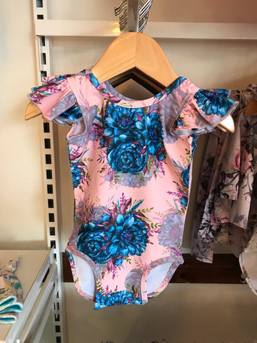 Blue Peony S/S Luxe Frill Leotard