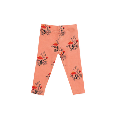 Wildflowers Rib Leggings- Peachy