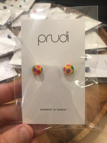Yellow rainbow kids earrings 1 pack