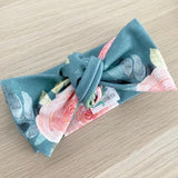 Teal Floral Bow Knot Headband