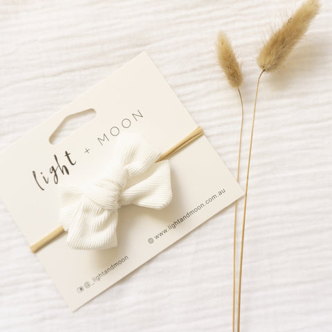 White Luxe Corduroy Headband