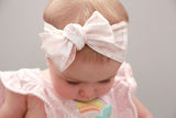 BLUSH MONSTERA PALM PRINT TOP KNOT HEADBAND