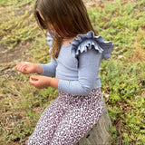 Grey LS Double Frill Leopard AW21