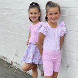 S/S Double Frill Stripe Leopard SS21