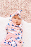 PEONY ROSE FLORAL TOP KNOT HEADBAND