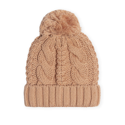 Cable Knit Pom Pom Beanie- Nectar AW22