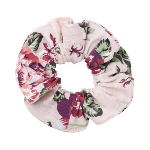 PEARL FLORAL SCRUNCHIE - PINK