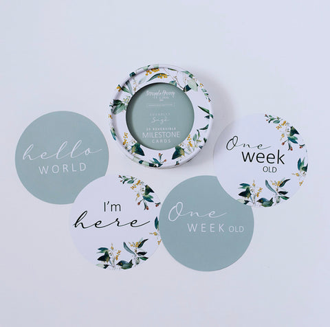 Eucalypt & Sage Reversible Milestone Cards
