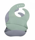 SAGE GREY SILICONE BIBS 2 PACK