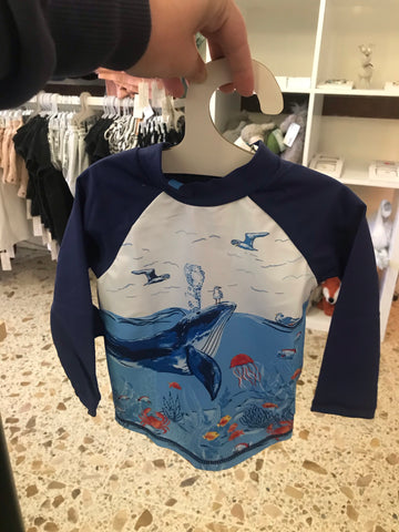 Cody Whale Rash Vest- Blue