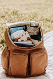 Faux Leather Nappy Backpack - Tan