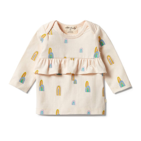 Organic Ruffle Top- Rainbow Mountain