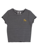 Paradise Tee- Black & White Stripes