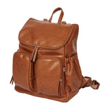 Faux Leather Nappy Backpack - Tan