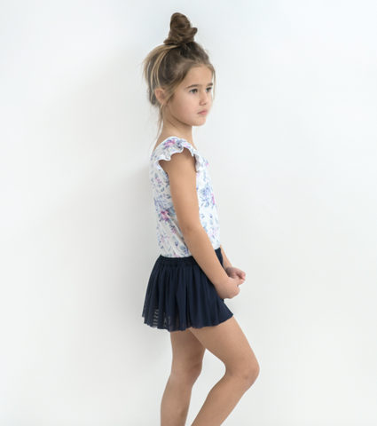 White Peony Luxe Frill Leotard- Lycra
