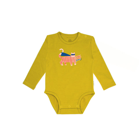 Supercat Long Sleeve Bodysuit- Mustard