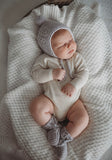 Grey Merino Wool Bonnet & Booties